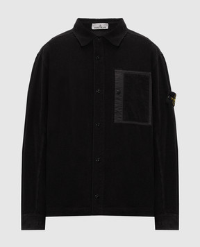 Stone Island Черная рубашка с патчем логотипа L2S151200016S0212