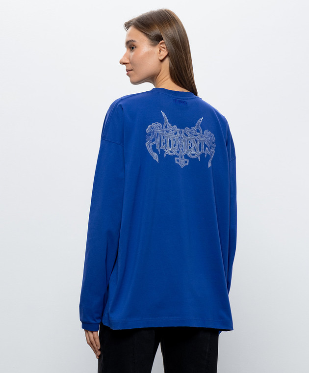 Vetements Синий лонгслив с принтом MH27LS200BL изображение 4