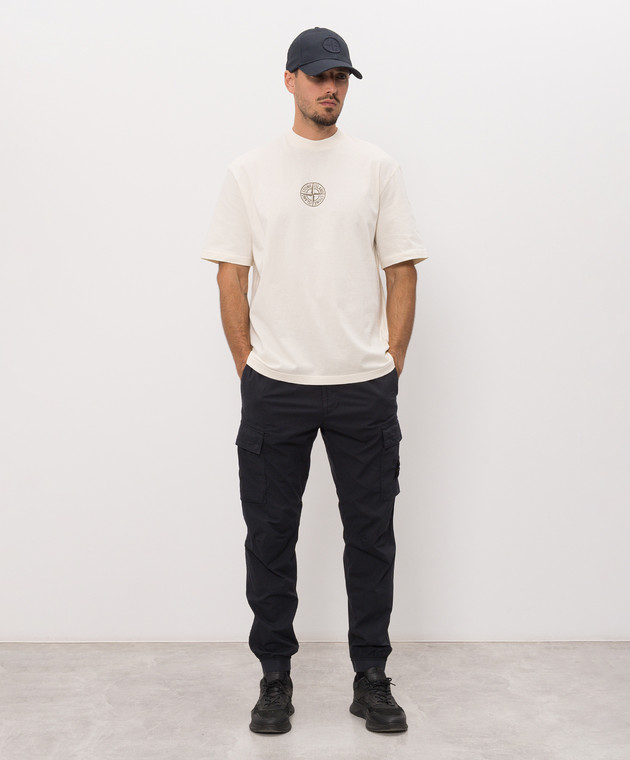Stone Island Футболка цвета айвори с принтом Low Infos L2S152100001S0480 изображение 2