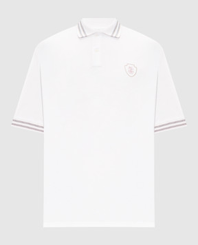 Brunello Cucinelli Белое поло с эмблемой M0B133940T