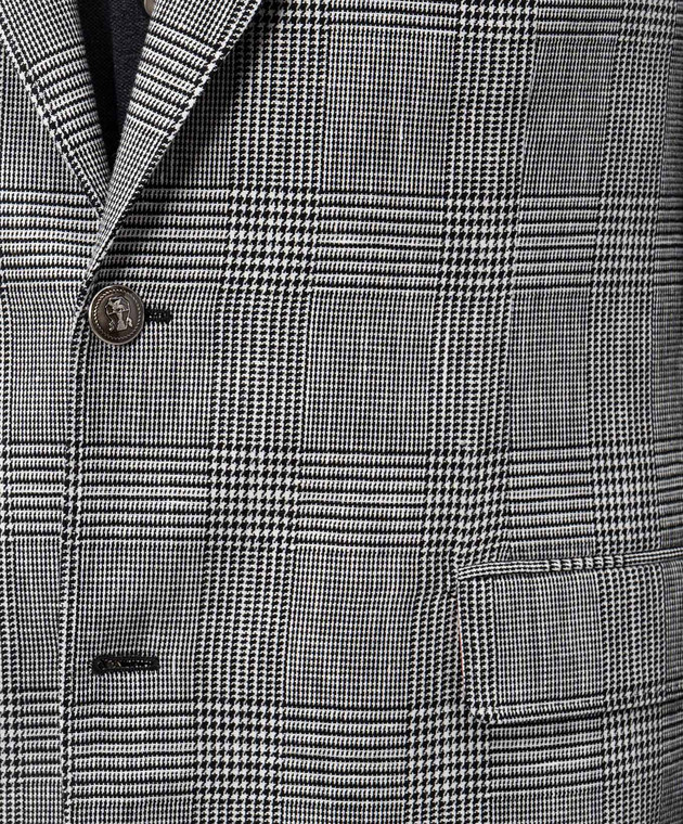 Brunello Cucinelli Костюм с леном в виндзорскую клеточку MB4279CFN2 изображение 4