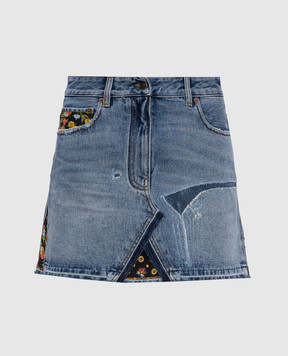 Valentino Блакитна джинсова спідниця міні з патчем логотипа 8B3DD21C9YB