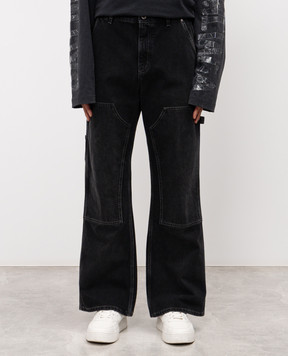 Off-White Чорні джинси з патчем логотипа OMYA191F25DEN001