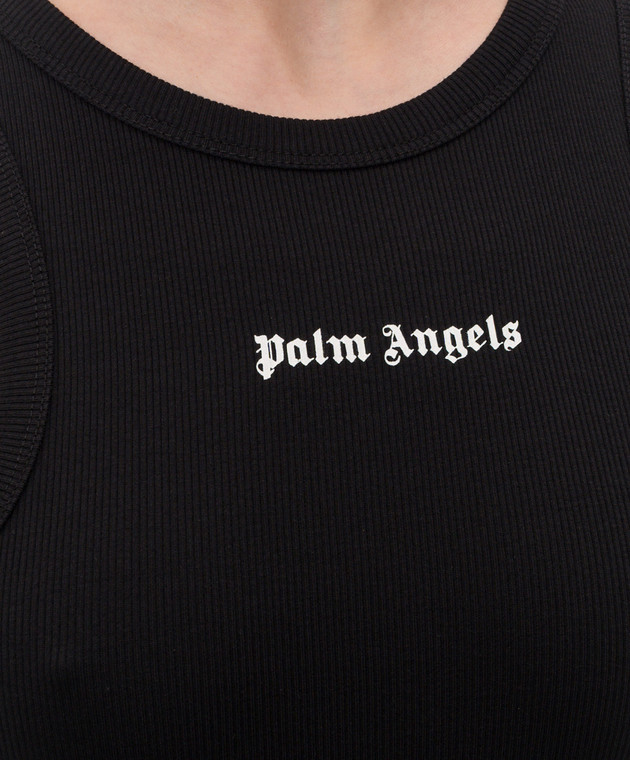 Palm Angels Чорна майка в рубчик PWAC024S26JER001 зображення 5