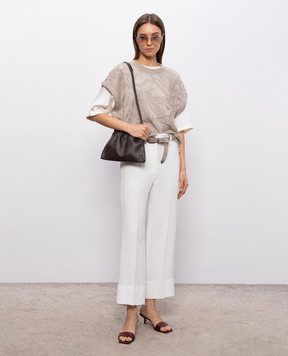 Brunello Cucinelli Білі штани з льоном MH126P9184