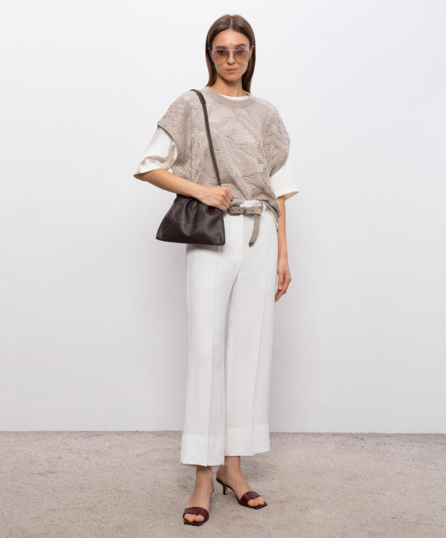 Brunello Cucinelli Білі штани з льоном MH126P9184 зображення 2