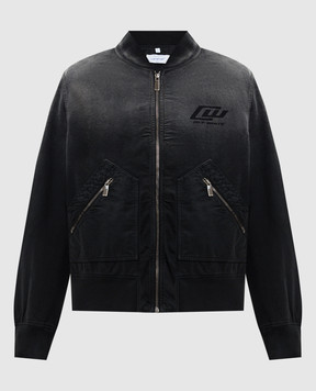 Off-White Черный утепленный бомбер 44XEH05OS26F001