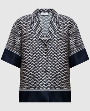 Peserico Синя блуза в принт S0604108190