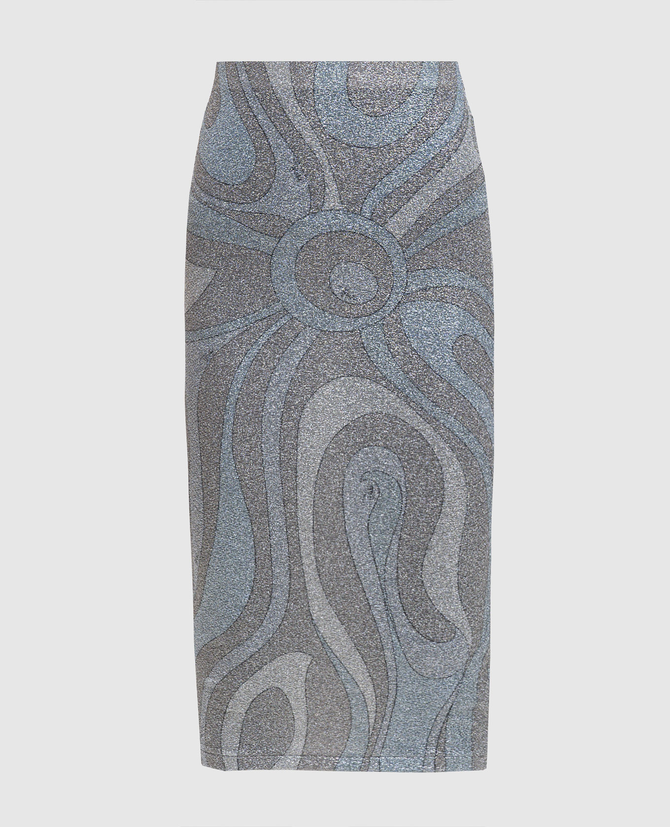 Сіра спідниця міді в принтом Marmo з люрексом