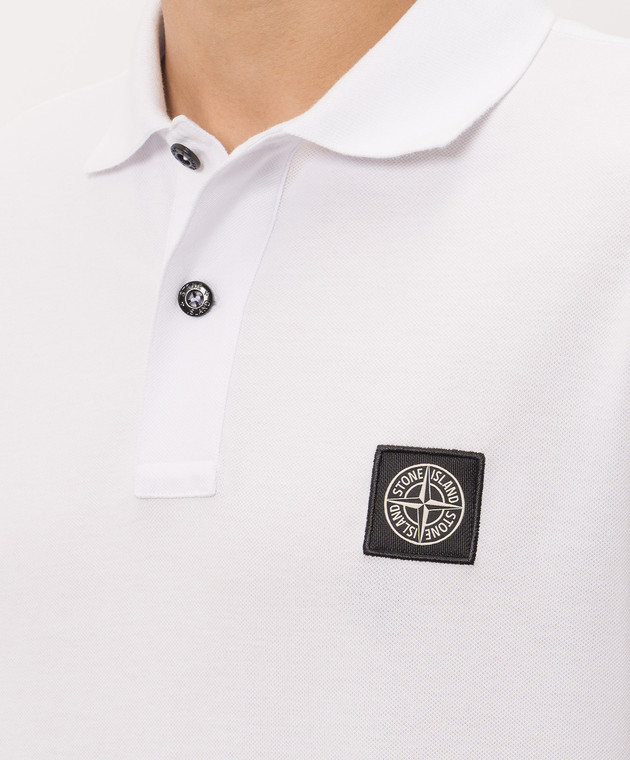 Stone Island Біле поло з нашивкою логотипа L1S152200008S0017 зображення 5