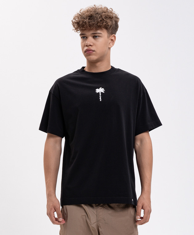 Palm Angels Черная футболка с принтом PAMAA001JR008 изображение 3