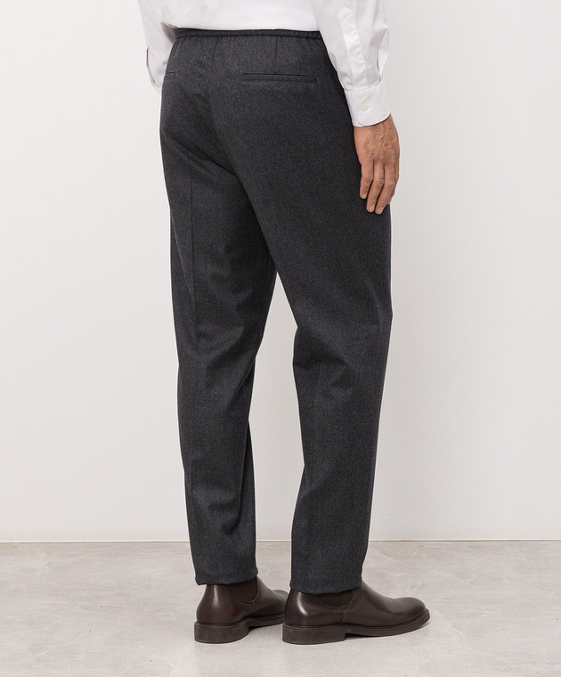 Brunello Cucinelli Темно-сірі штани з вовни ME226E1710 зображення 4