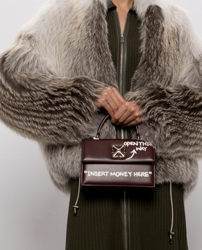 Off-White Бордовая кожаная сумка Jitney 1.4 OWWNP05F26LT01