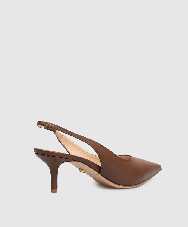 Babe Pay Pls Коричневые кожаные слингбеки 215604KO изображение 3