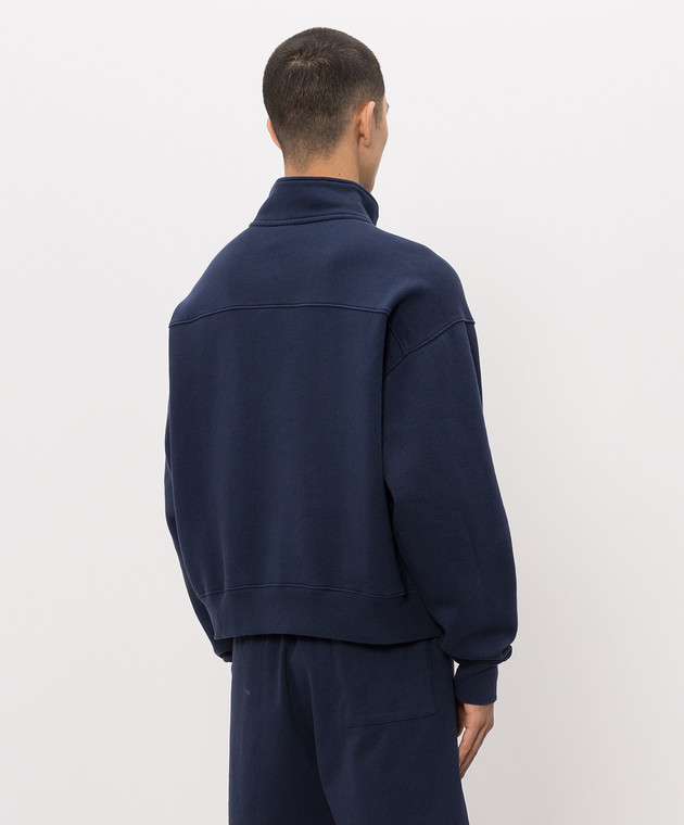 Sporty & Rich Синий свитшот с вышивкой логотипа ST098710243BL106 изображение 4