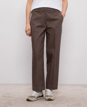 Peserico Коричневые брюки с отворотами A04576J001953