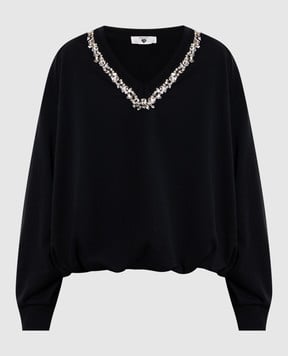 Twinset Чорний світшот з кристалами 261LL2BGG