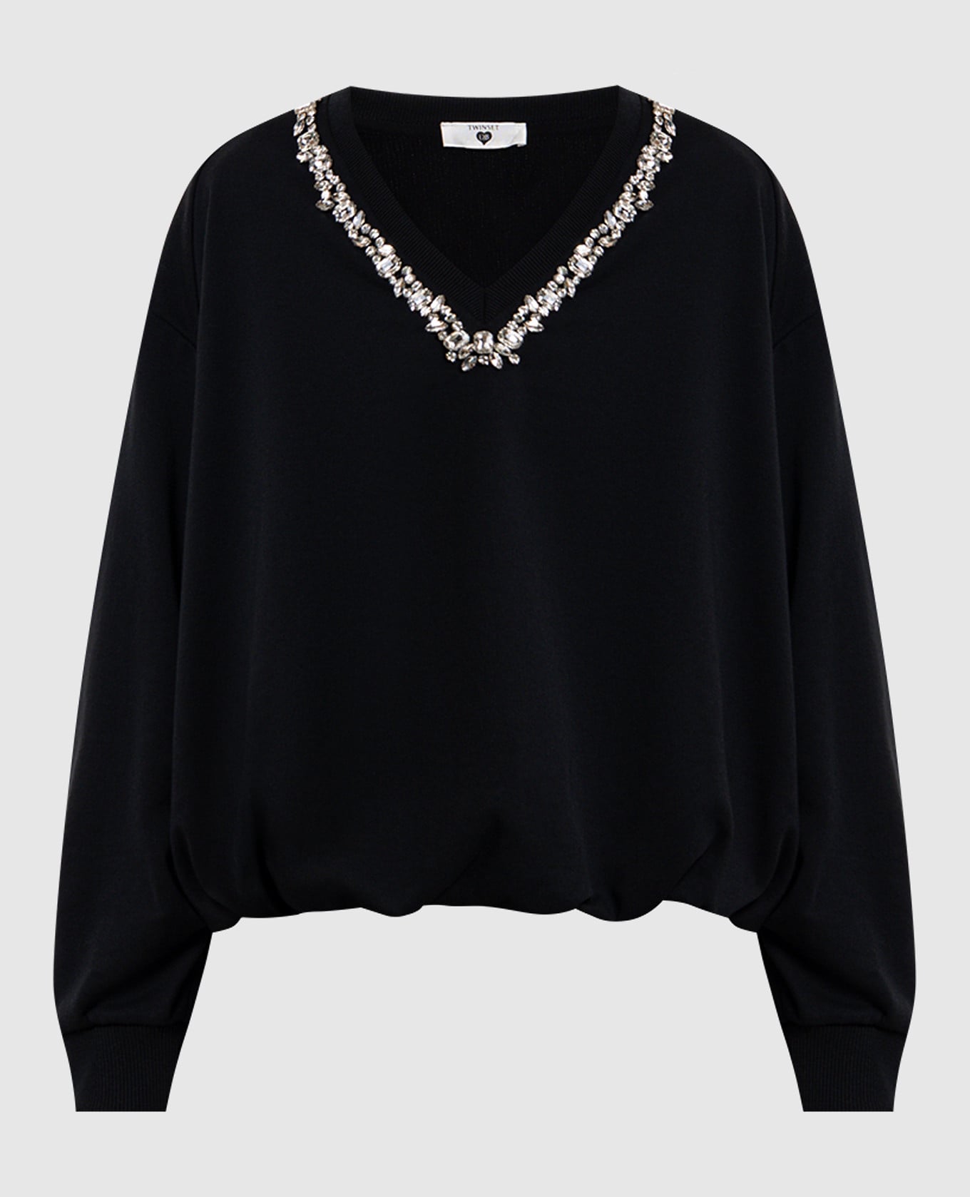 Черный свитшот с кристаллами