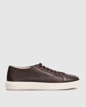 Santoni Коричневі замшеві кеди MBCD21571BARCMMD
