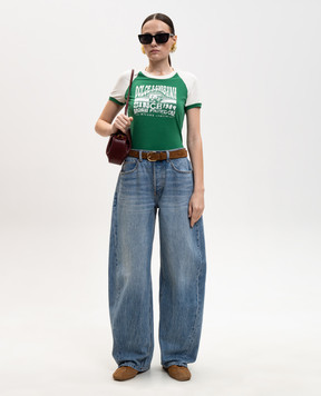 Dolce&Gabbana Зеленая футболка с принтом F8V88TGDDMU