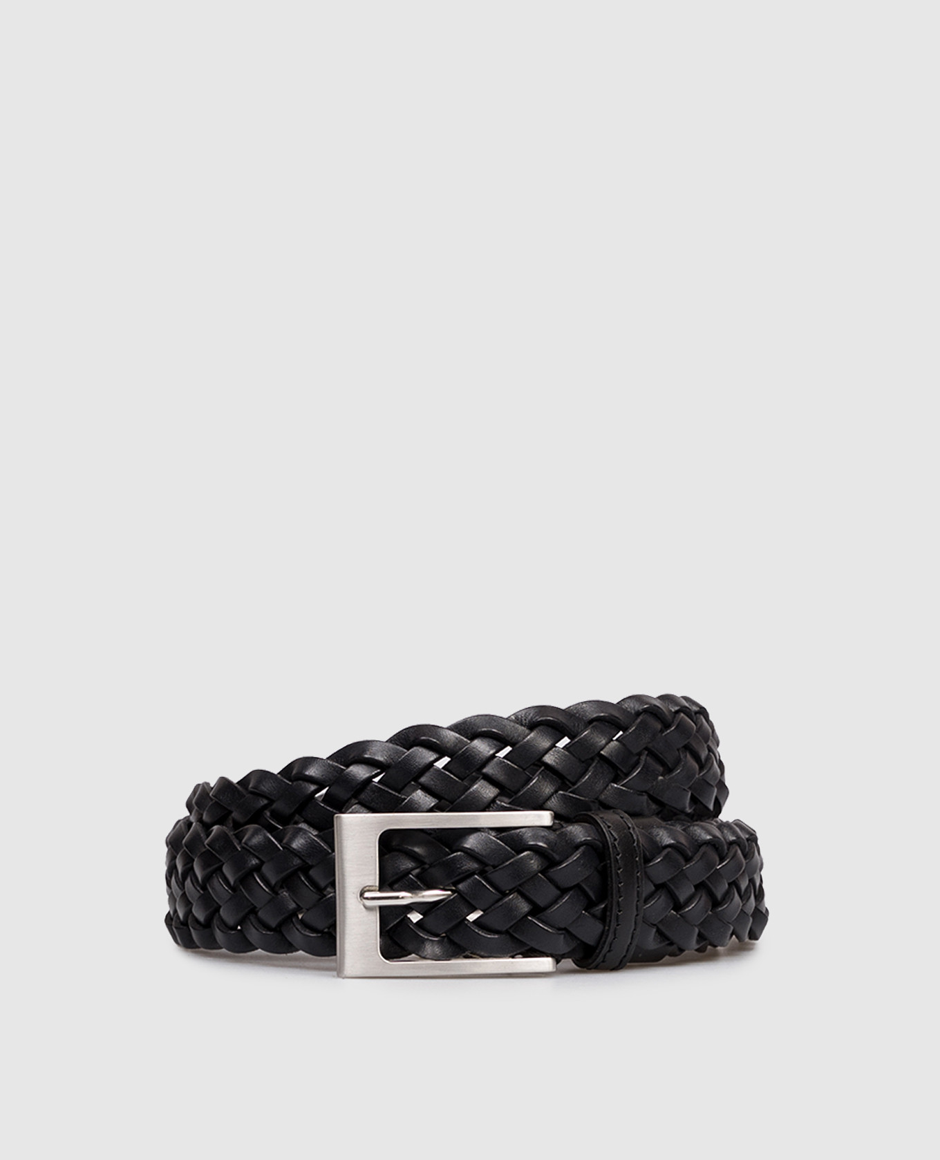 Синий кожаный плетеный ремень