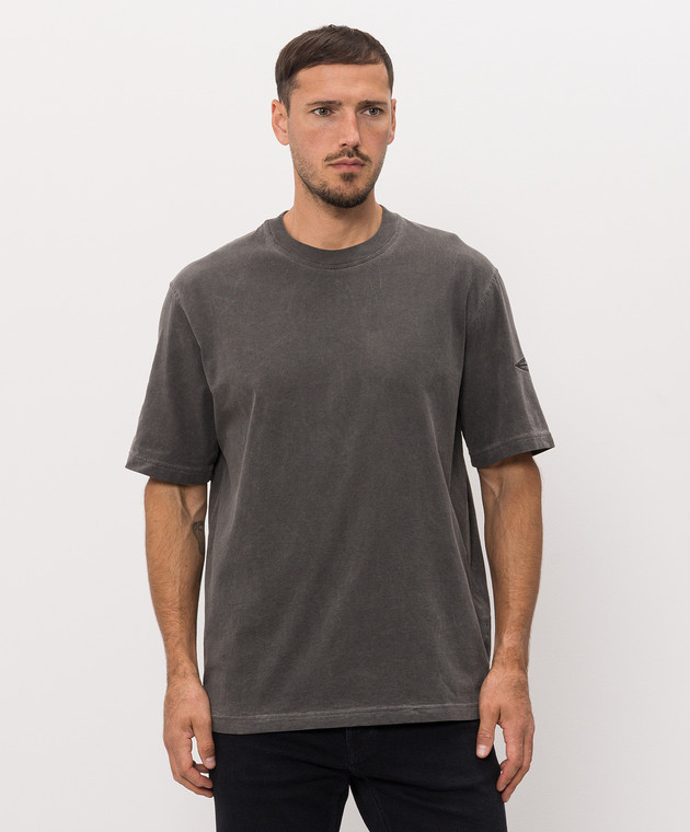 Stone Island Сіра футболка з вишивкою емблеми L2S152100024S00V3 зображення 3
