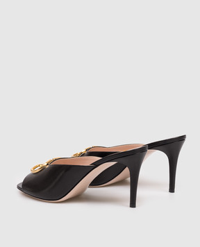 Valentino Чорні шкіяряні мюлі з емблемою VLogo 8W0S0NQ4ZIC