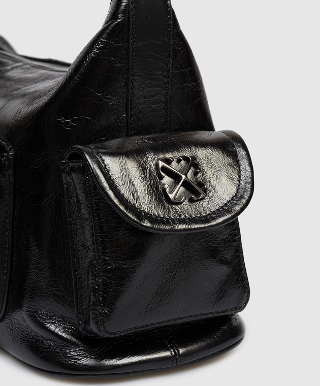 Off-White Чорна шкіряна сумка-хобо Dumbo OWNN18OC99LEA001 зображення 4