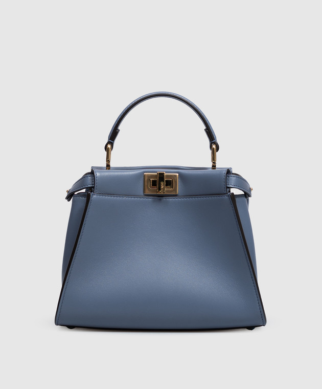 Fendi Синяя кожаная сумка Peekaboo 8BN244B083