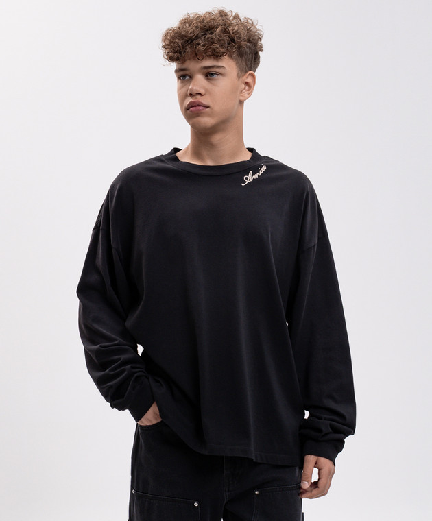 AMIRI Черный лонгслив с вышивкой логотипа AM426JR011 изображение 3