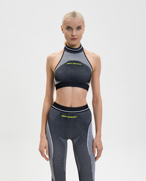 Off-White Чорний топ Race Arrow з візерунком логотипа OWVO05HF25KNI001