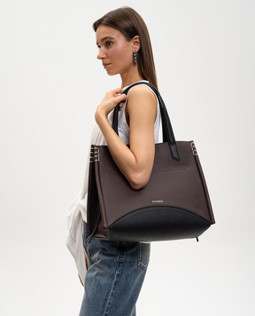 JW Anderson Коричная кожаная сумка-тоут Loafer Cabas HB0766LA0383