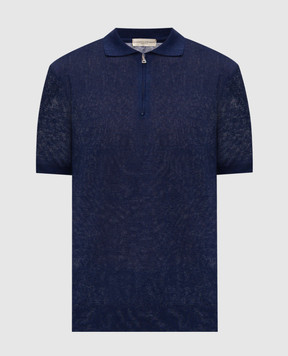 Cashmere&Whiskey Синє поло з льоном MS004