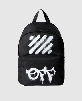 Off-White Чорний рюкзак Diagonal Spray OMNB123F25FAB001