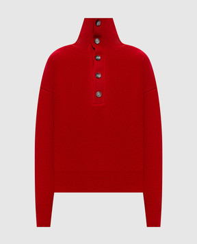 Ami Paris Красный свитер из мериноса шерсти UKS885KN0192w