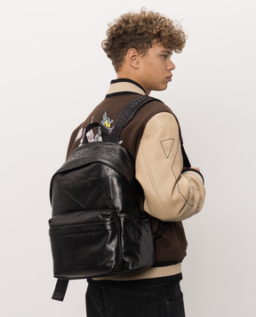 Off-White Черный кожаный рюкзак Haritage OWMNB04F26LT01