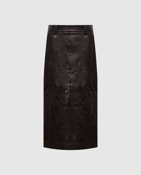 Brunello Cucinelli Коричнева шкіряна спідниця M0CTNG4114