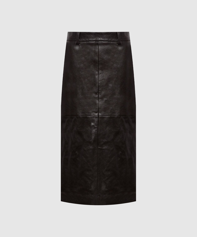 Brunello Cucinelli Коричневая кожаная юбка M0CTNG4114