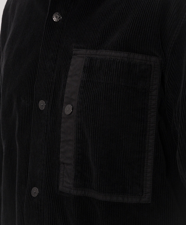Stone Island Черная рубашка с патчем логотипа L2S151200016S0212 изображение 5