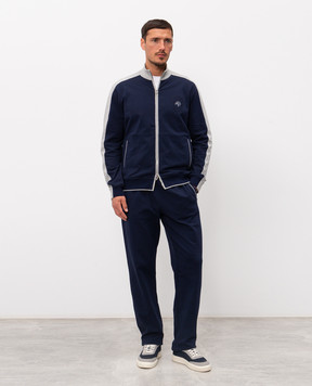 Stefano Ricci Синій спортивний костюм з вишивкою K919077R31T26211P3D