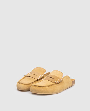 JW Anderson Коричневые замшевые мюли Stitch LF0085LA0319
