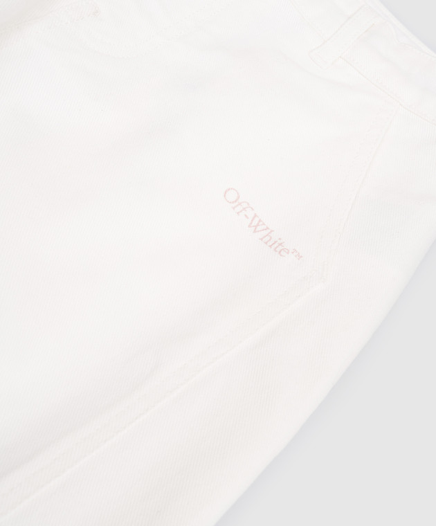 Off-White Детские джинсы цвета айвори с принтом логотипа 44GYB002S26D001 изображение 3