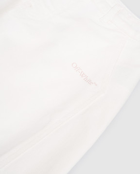 Off-White Дитячі джинси кольору айворі з принтом логотипа 44GYB002S26D001