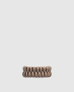 Peserico Коричневий шкіряний браслет з ланцюжком моніль E35519C0CC818