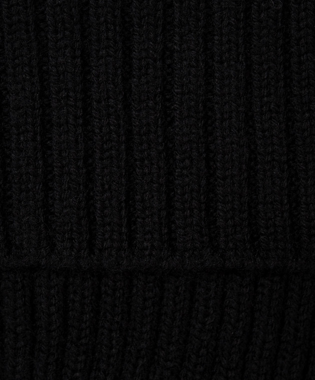 Cashmere&Whiskey Чорна шапка з вовни мериноса 201 зображення 4