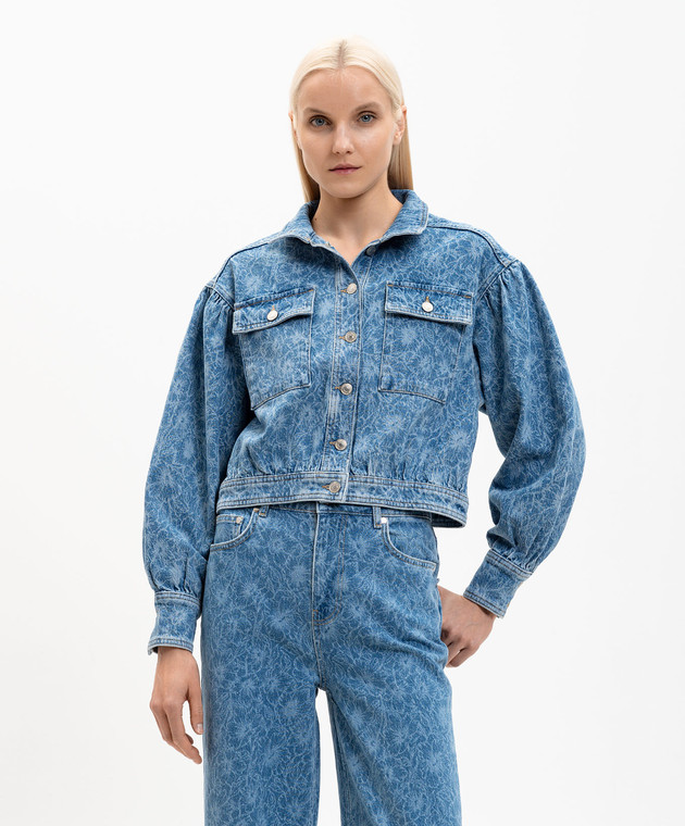 Christy Lynn Синяя джинсовая куртка Monroe в цветочный принт CLJ77F116 изображение 3