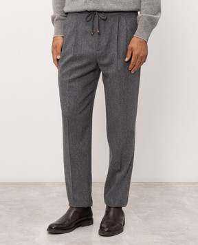 Brunello Cucinelli Штани сірого кольору з вовни M038PE1710