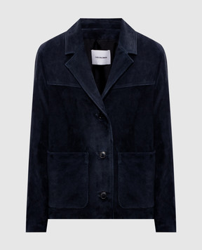 Yves Salomon Синя замшева куртка 26EYV21765APAV