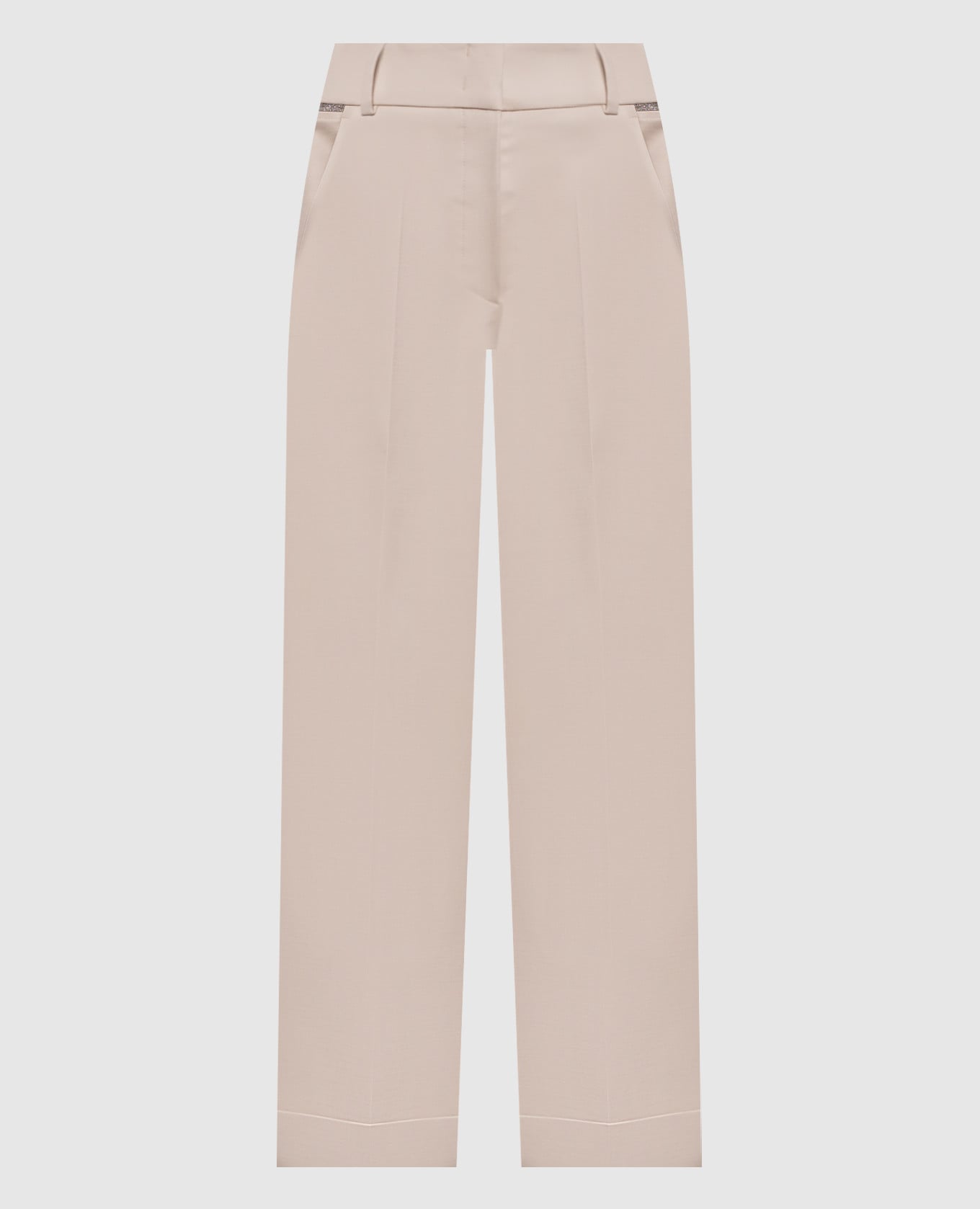 Бежевые брюки с цепочкой мониль