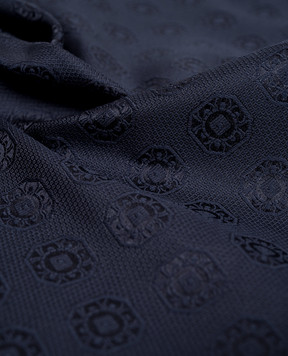 Brunello Cucinelli Синя хустка із шовку в тканий візерунок MX8740091